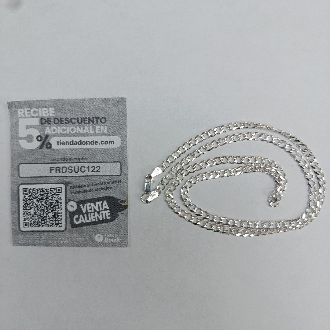 CADENA TEJIDO BARBADO PLATA .925 55 CM 11.9 GR (NUEVO)