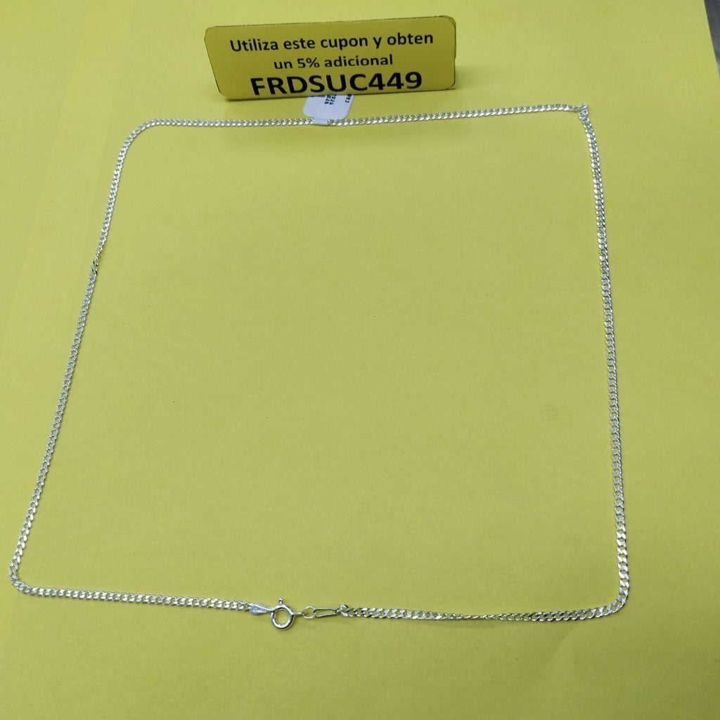 CADENA TEJIDO BARBADO PLATA .925 60 CM 5.6 GR (NUEVO)