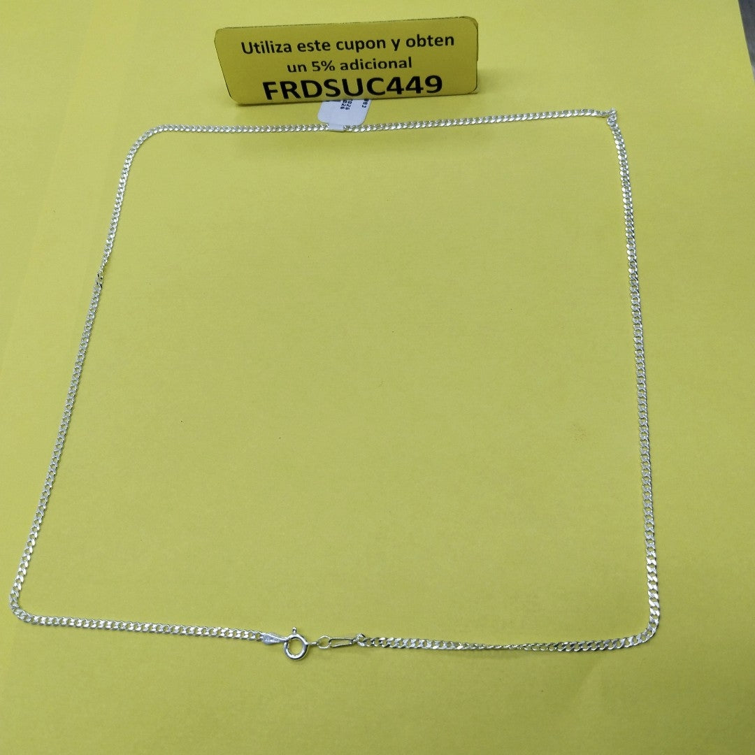 CADENA TEJIDO BARBADO PLATA .925 60 CM 5.6 GR (NUEVO)