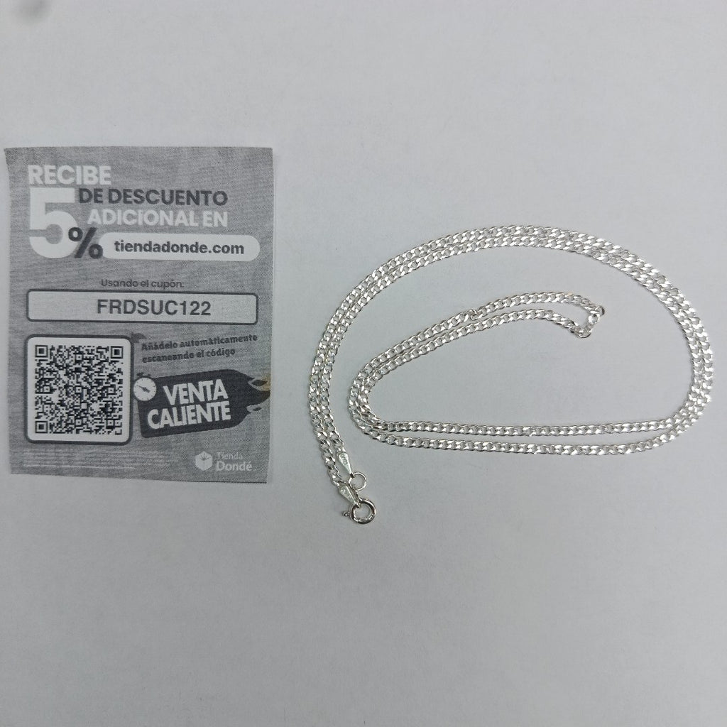 CADENA TEJIDO BARBADO PLATA .925 60 CM 5.5 GR (NUEVO)