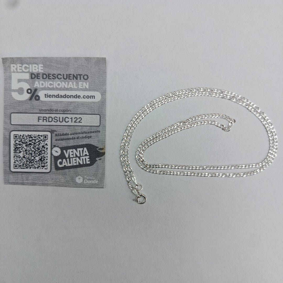 CADENA TEJIDO BARBADO PLATA .925 60 CM 5.5 GR (NUEVO)
