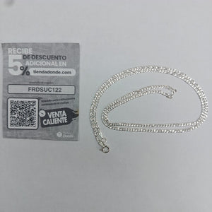 CADENA TEJIDO BARBADO PLATA .925 60 CM 5.5 GR (NUEVO)
