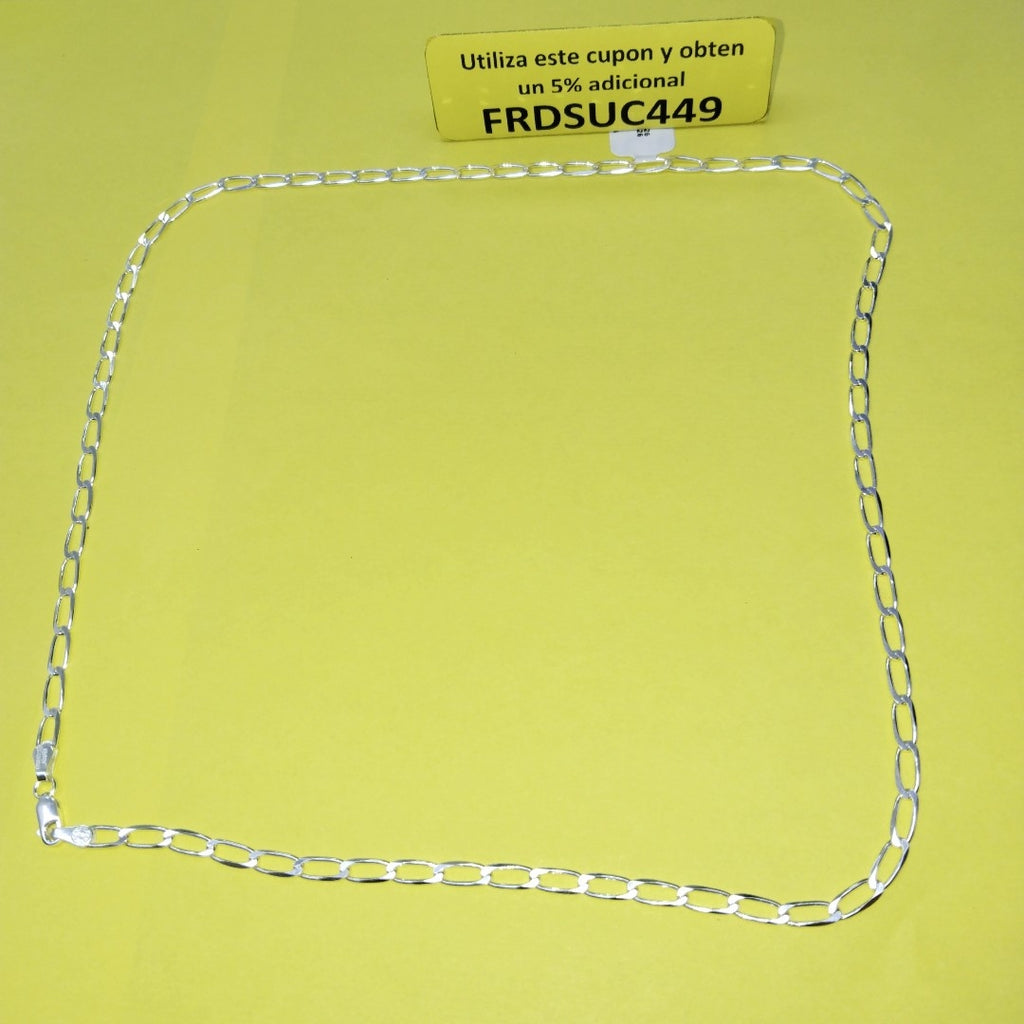 CADENA TEJIDO ESLABONES PLATA .925 60 CM 11.2 GR (NUEVO)