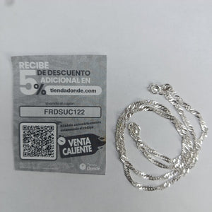 CADENA TEJIDO MEDIO TORZAL PLATA .925 55 CM 6.4 GR (NUEVO)