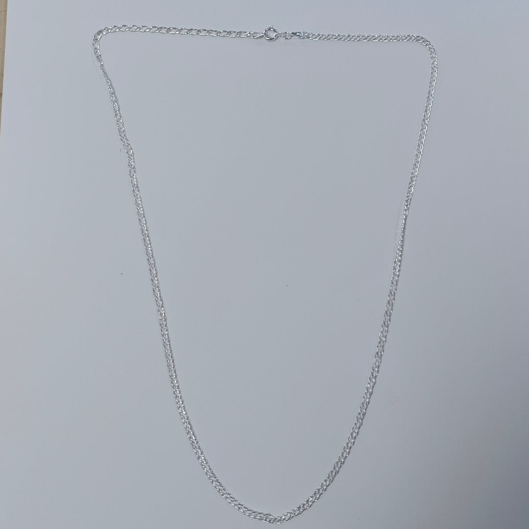 CADENA TEJIDO ESLABONES PLATA .925 55 CM 4.1 GR (NUEVO)