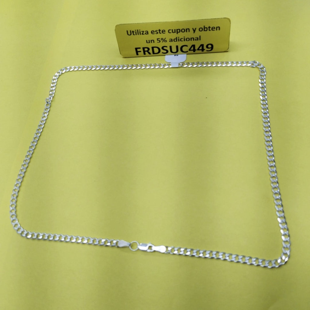 CADENA TEJIDO BARBADO PLATA .925 55 CM 12.8 GR (NUEVO)