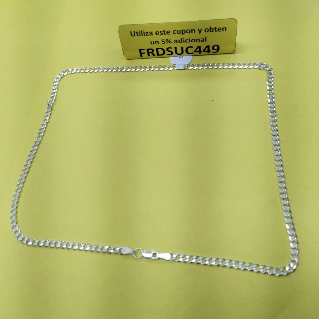 CADENA TEJIDO BARBADO PLATA .925 55 CM 12.8 GR (NUEVO)