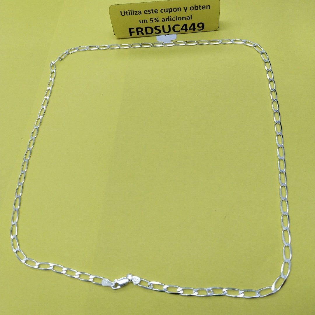 CADENA TEJIDO ESLABONES PLATA .925 60 CM 11.2 GR (NUEVO)