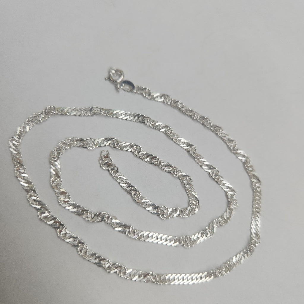CADENA TEJIDO MEDIO TORZAL PLATA .925 55 CM 6.4 GR (NUEVO)