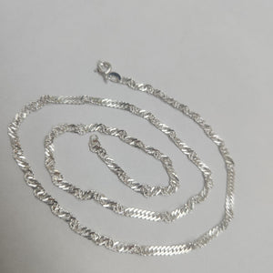 CADENA TEJIDO MEDIO TORZAL PLATA .925 55 CM 6.4 GR (NUEVO)