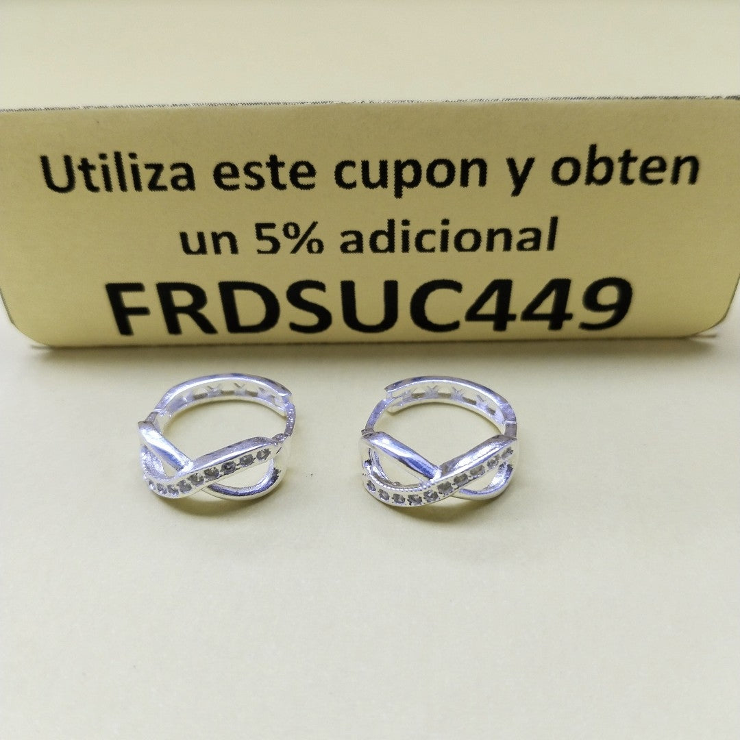 HUGGIES INFINITO CIRCONIAS PLATA .925 2.4 GR (NUEVO)