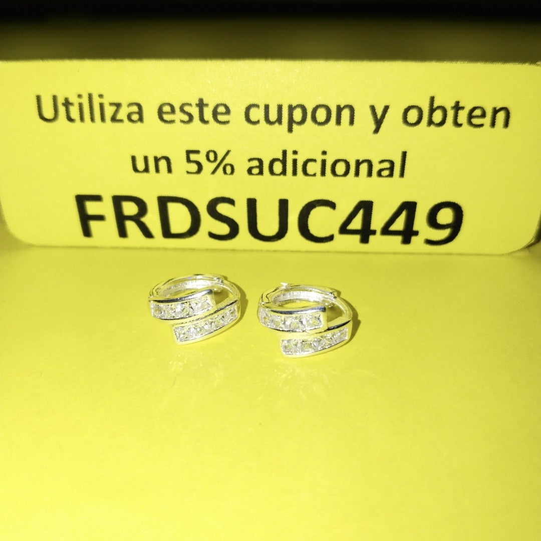 HUGGIES CIRCONIAS PLATA .925 1.9 GR (NUEVO)