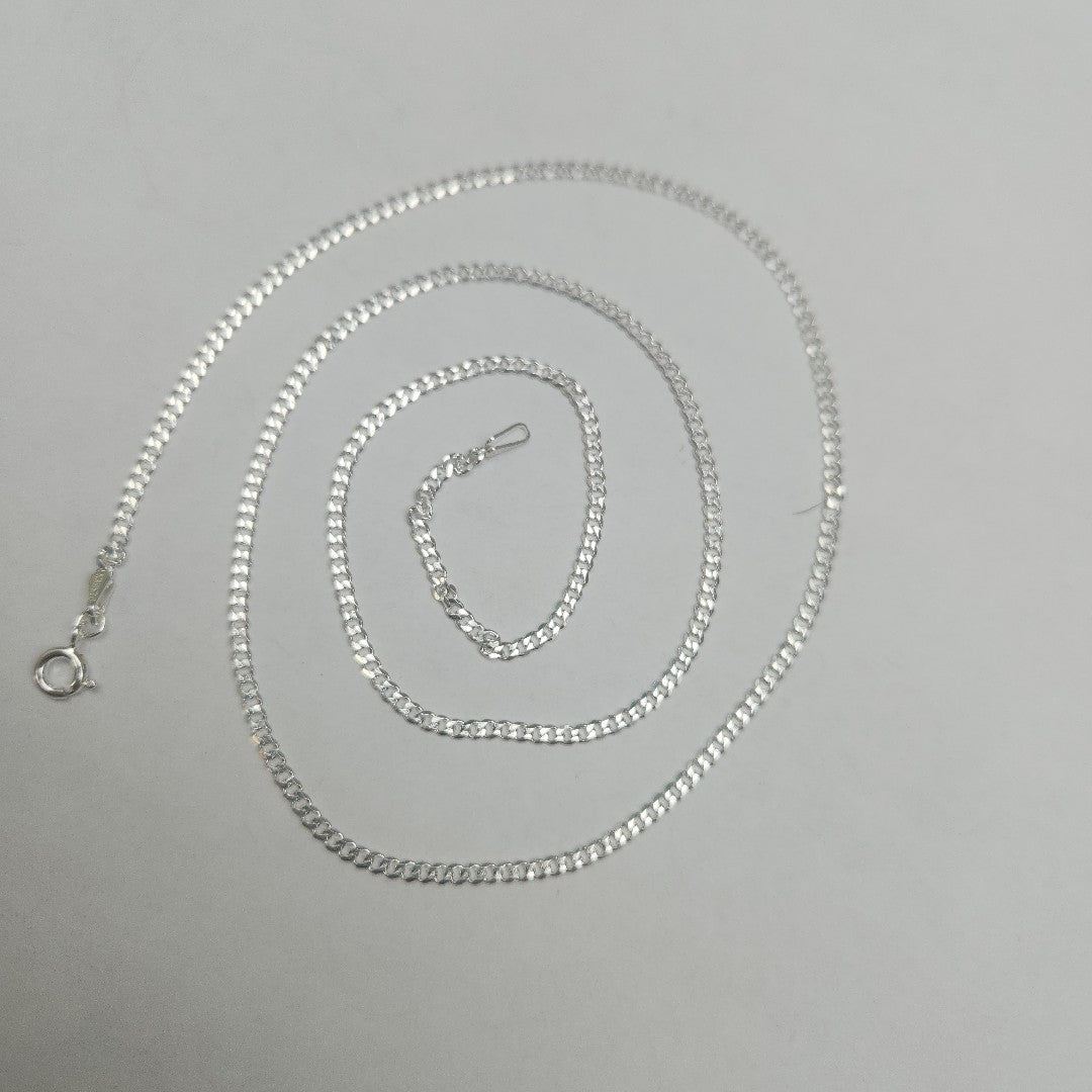 CADENA TEJIDO BARBADO PLATA .925 60 CM 5.5 GR (NUEVO)