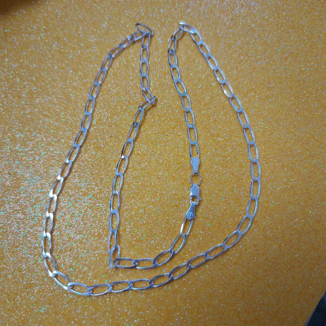 CADENA TEJIDO ESLABONES PLATA .925 60 CM 10.9 GR (NUEVO)