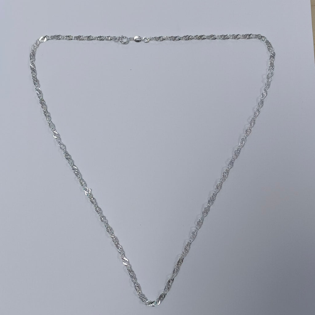 CADENA TEJIDO MEDIO TORZAL PLATA .925 55 CM 5.6 GR (NUEVO)
