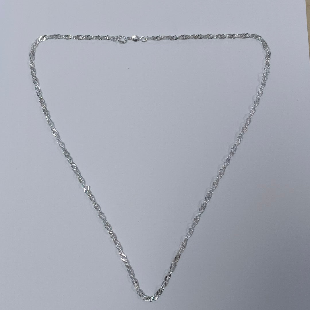 CADENA TEJIDO MEDIO TORZAL PLATA .925 55 CM 5.6 GR (NUEVO)