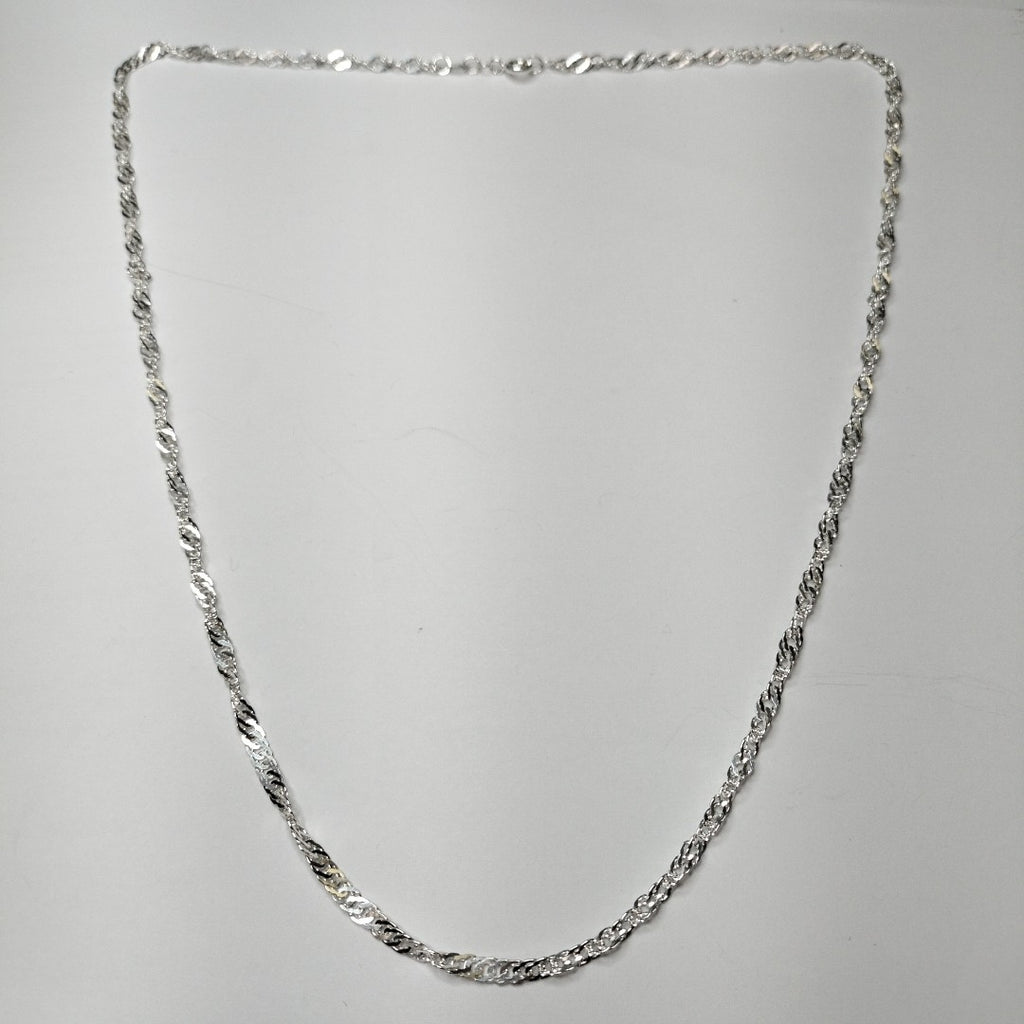 CADENA TEJIDO MEDIO TORZAL PLATA .925 55 CM 5.6 GR (NUEVO)