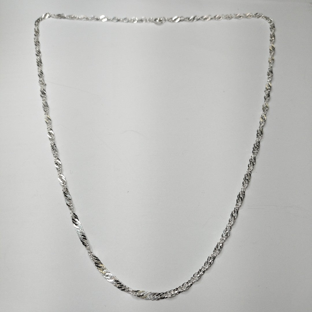 CADENA TEJIDO MEDIO TORZAL PLATA .925 55 CM 5.6 GR (NUEVO)