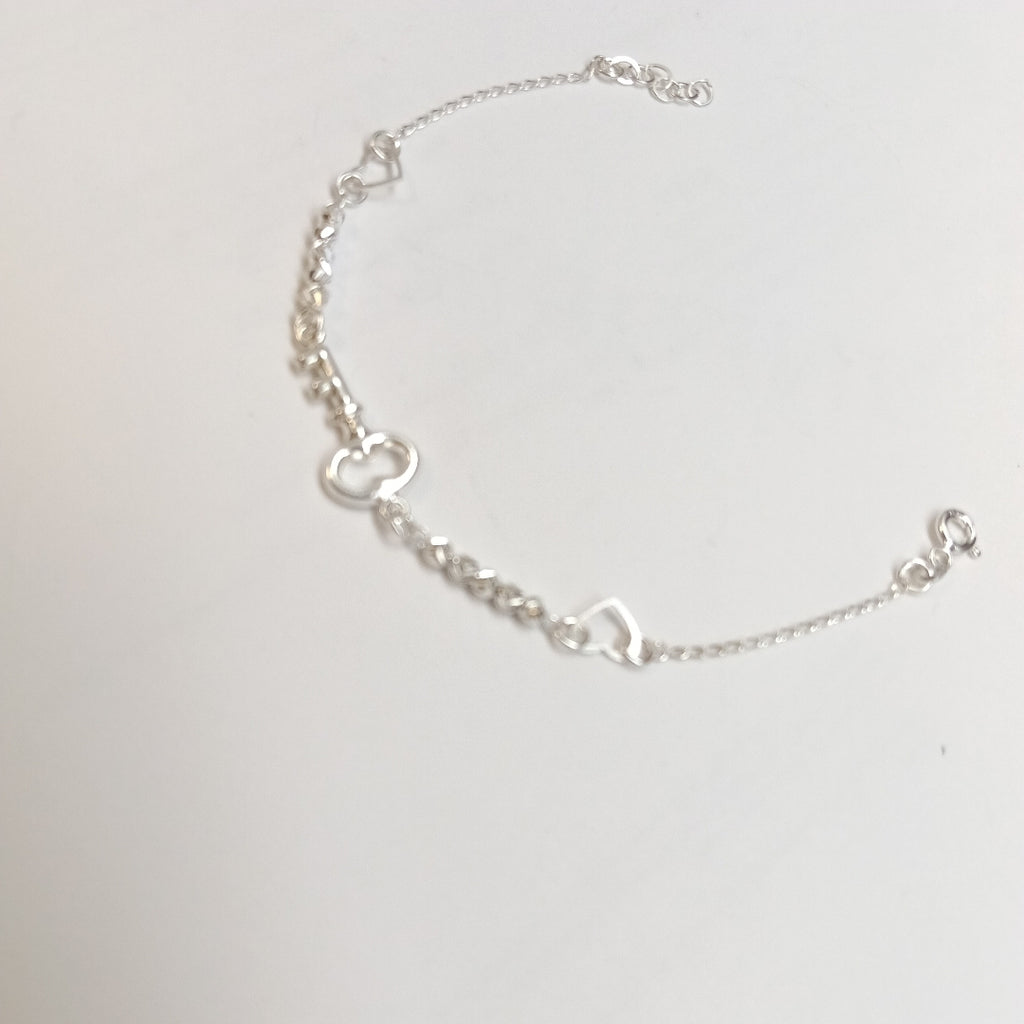 PULSERA TEJIDO LLAVE PLATA .925 18 CM 2.3 GR (NUEVO)