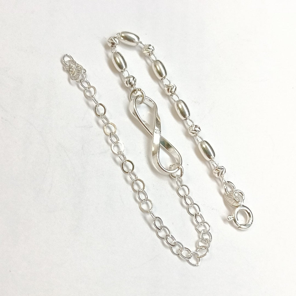 PULSERA TEJIDO INFINITO PLATA .925 18 CM 2.4 GR (NUEVO)