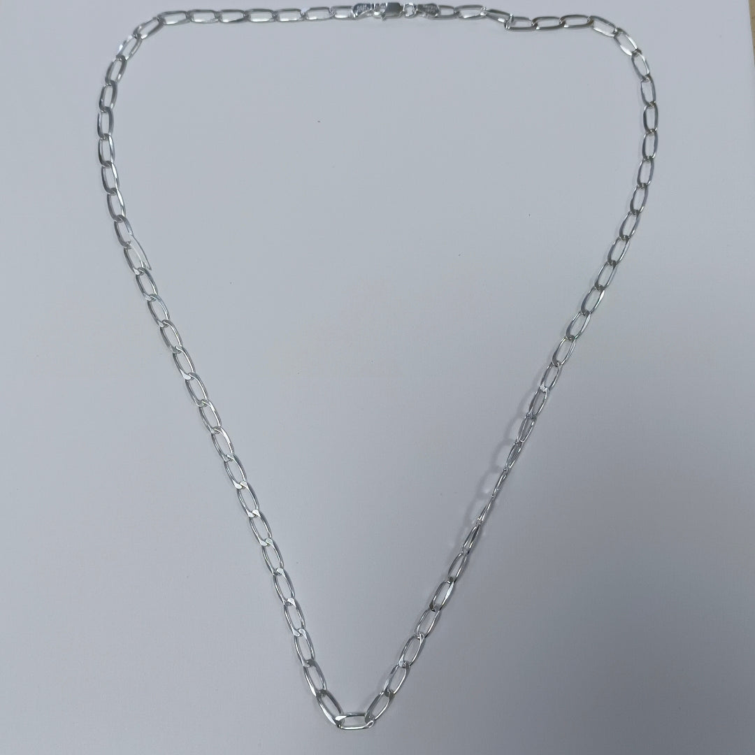 CADENA TEJIDO ESLABONES PLATA .925 55 CM 10.4 GR (NUEVO)