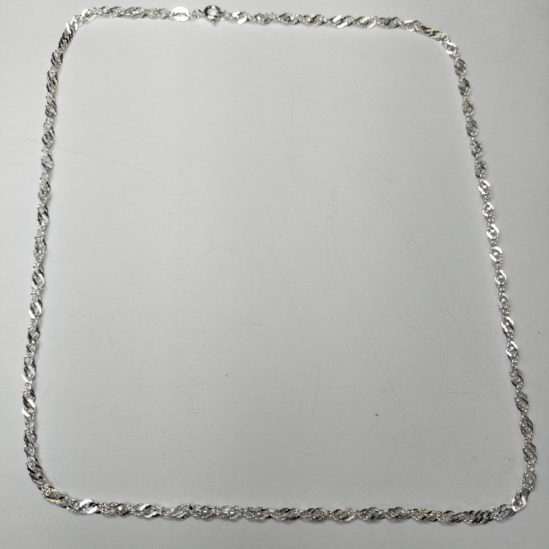 CADENA TEJIDO MEDIO TORZAL PLATA .925 55 CM 5.6 GR (NUEVO)