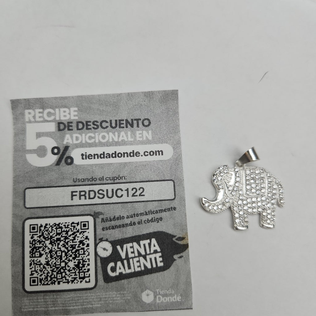 DIJE ELEFANTE C/CIRCONIAS PLATA .925 5.4 GR (NUEVO)