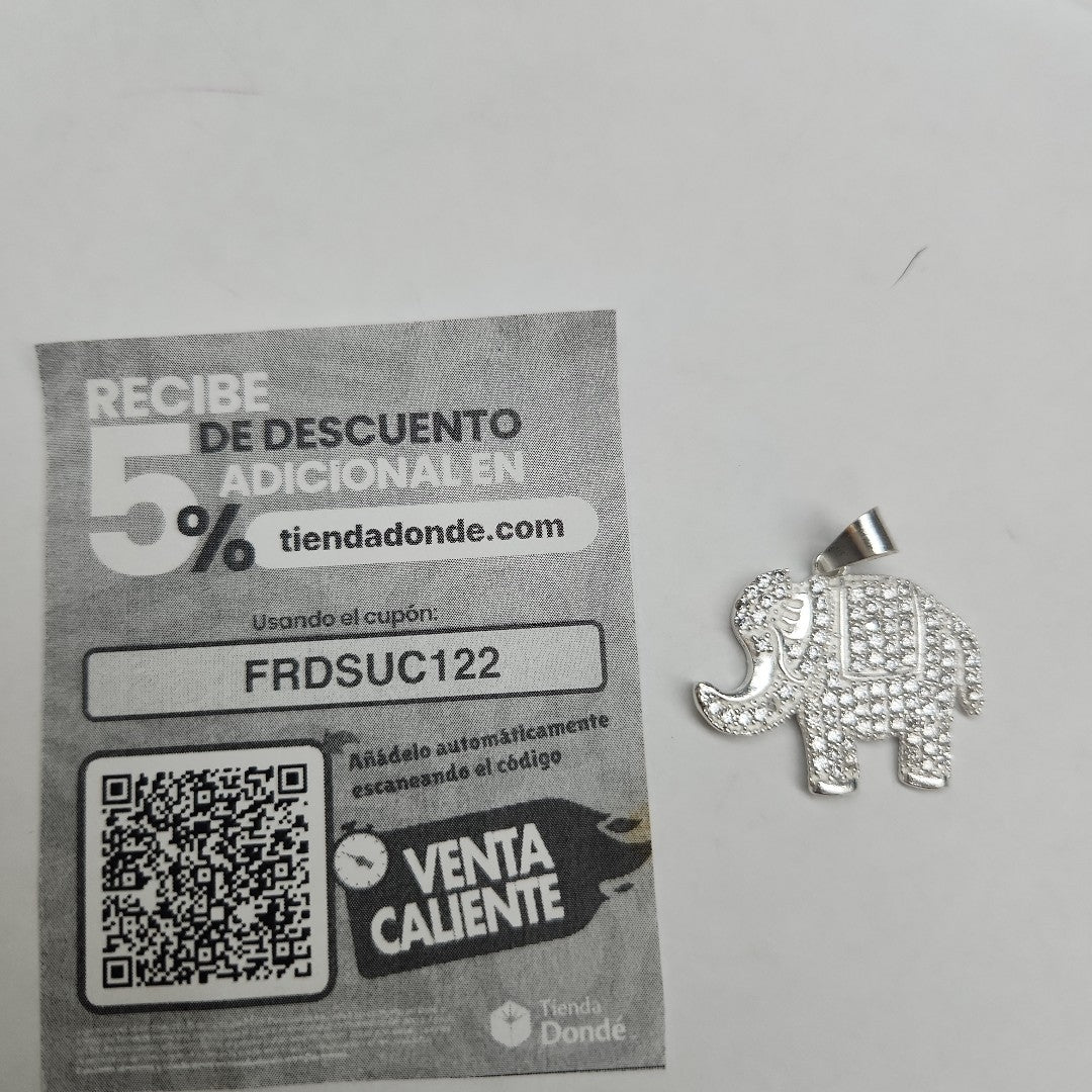 DIJE ELEFANTE C/CIRCONIAS PLATA .925 5.4 GR (NUEVO)