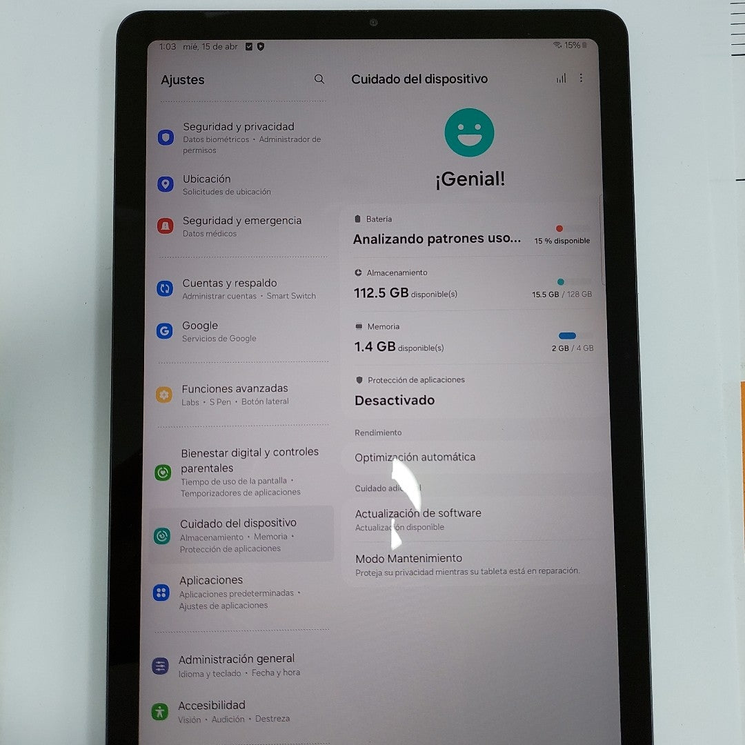 TABLETA SAMSUNG GALAXY TAB S6 LITE SM-P613 128 GB 4 GB RAM (SEMINUEVO)