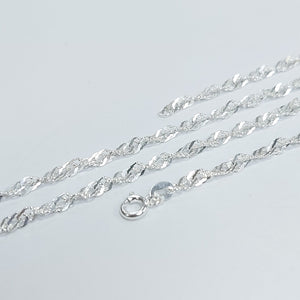 CADENA TEJIDO MEDIO TORZAL PLATA .925 55 CM 6.4 GR (NUEVO)