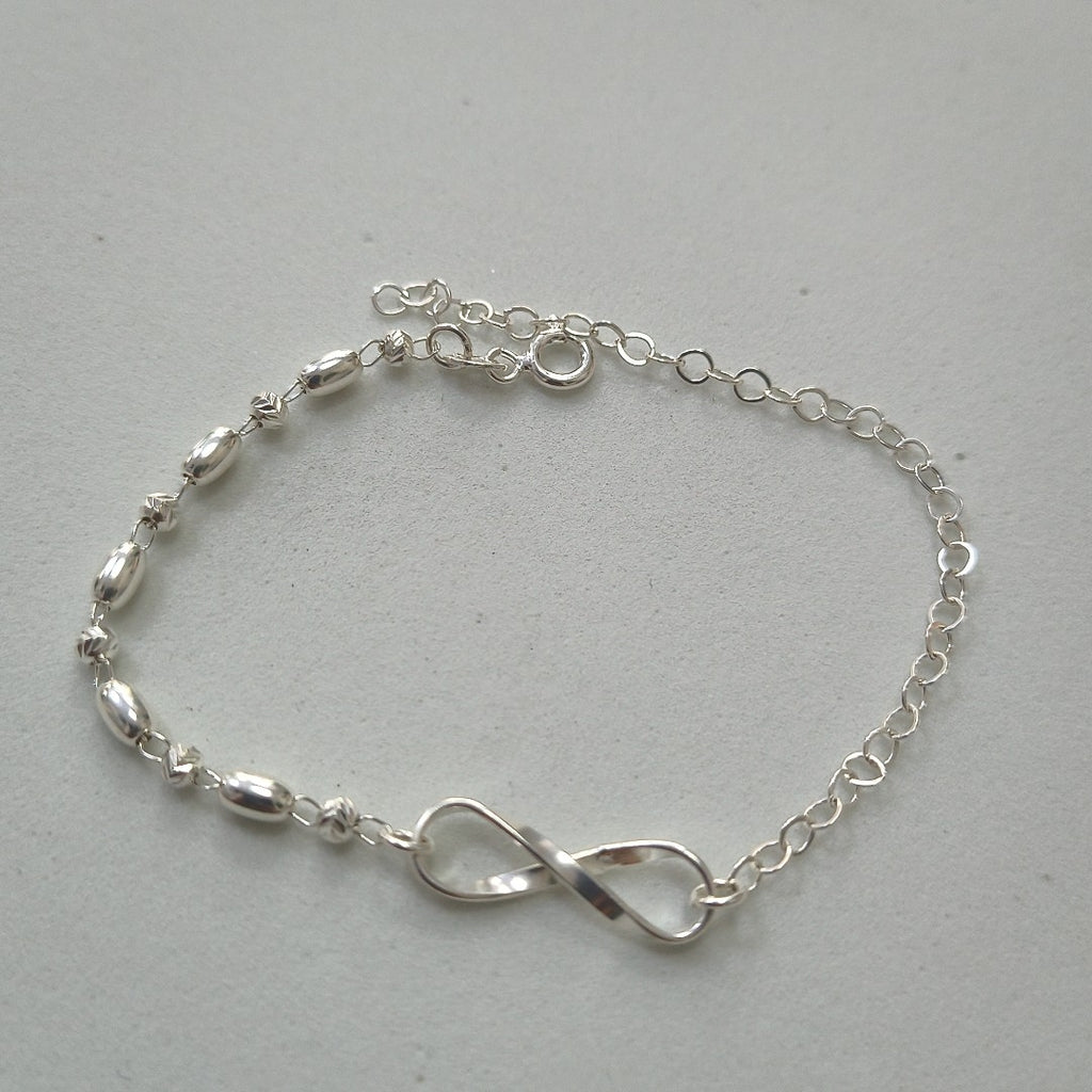 PULSERA TEJIDO INFINITO PLATA .925 18 CM 2.3 GR (NUEVO)