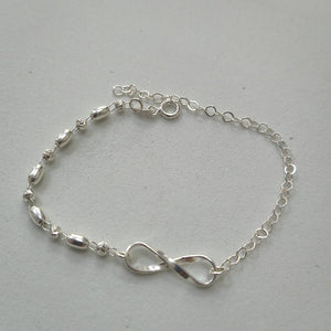 PULSERA TEJIDO INFINITO PLATA .925 18 CM 2.3 GR (NUEVO)