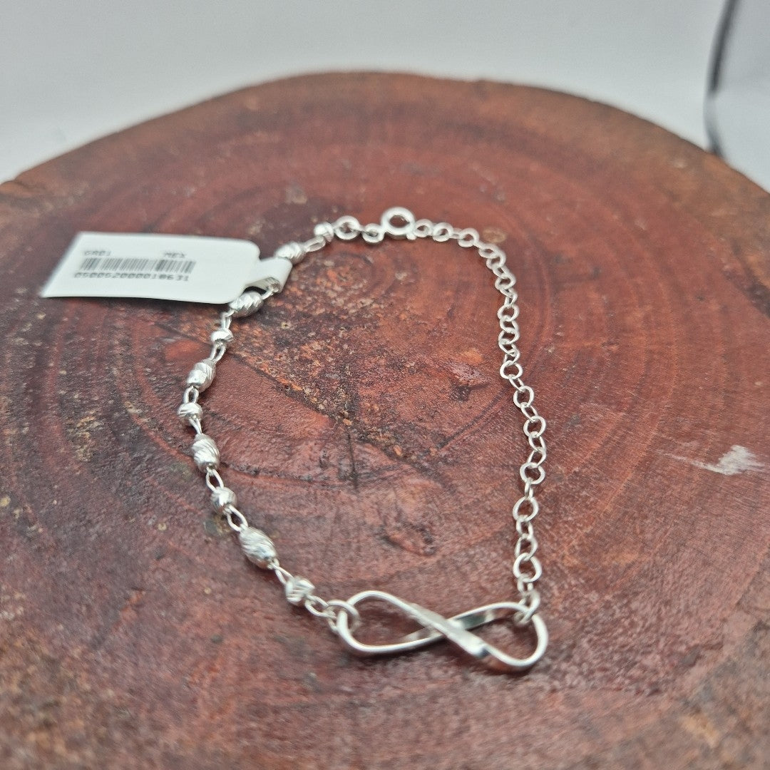 PULSERA TEJIDO INFINITO PLATA .925 18 CM 2.2 GR (NUEVO)
