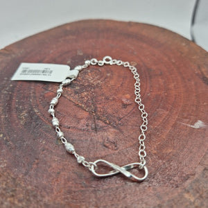 PULSERA TEJIDO INFINITO PLATA .925 18 CM 2.2 GR (NUEVO)