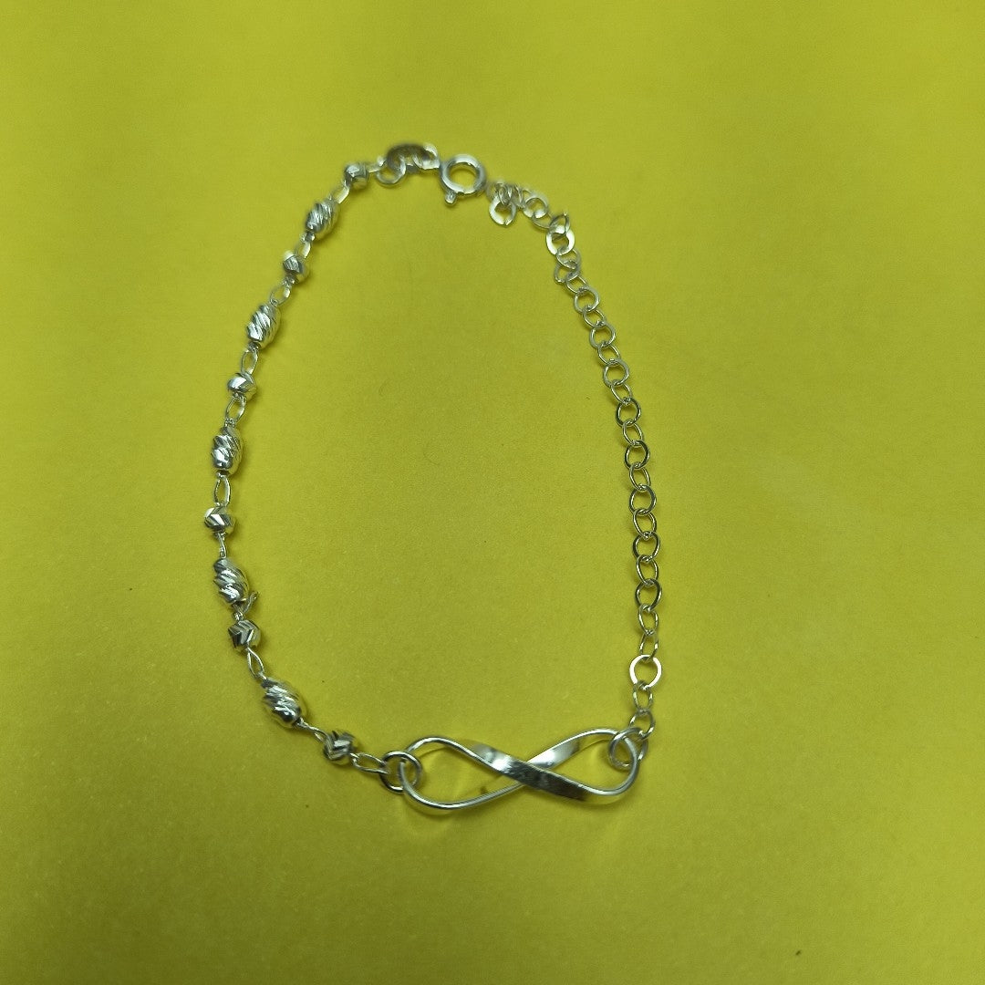 PULSERA TEJIDO INFINITO PLATA .925 18 CM 2.2 GR (NUEVO)