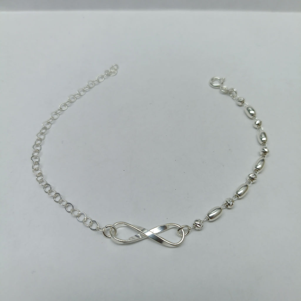 PULSERA TEJIDO INFINITO PLATA .925 18 CM 2.3 GR (NUEVO)