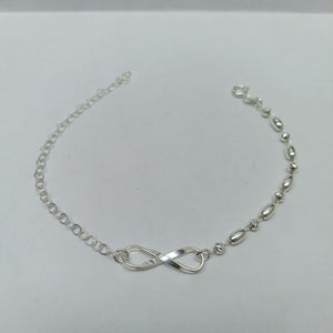 PULSERA TEJIDO INFINITO PLATA .925 18 CM 2.3 GR (NUEVO)