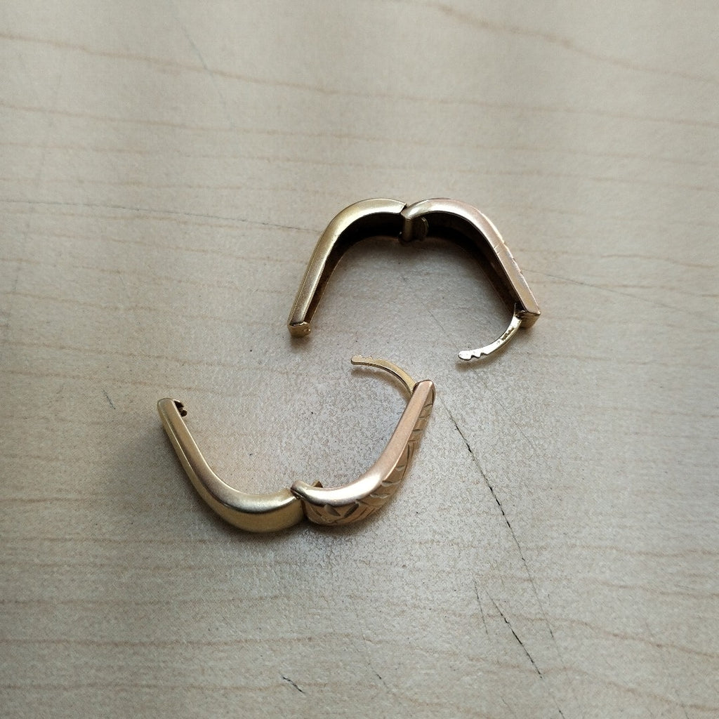 ARRACADAS PAR ORO COMBINADO 14 K 3.4 GRMS (SEMINUEVO)