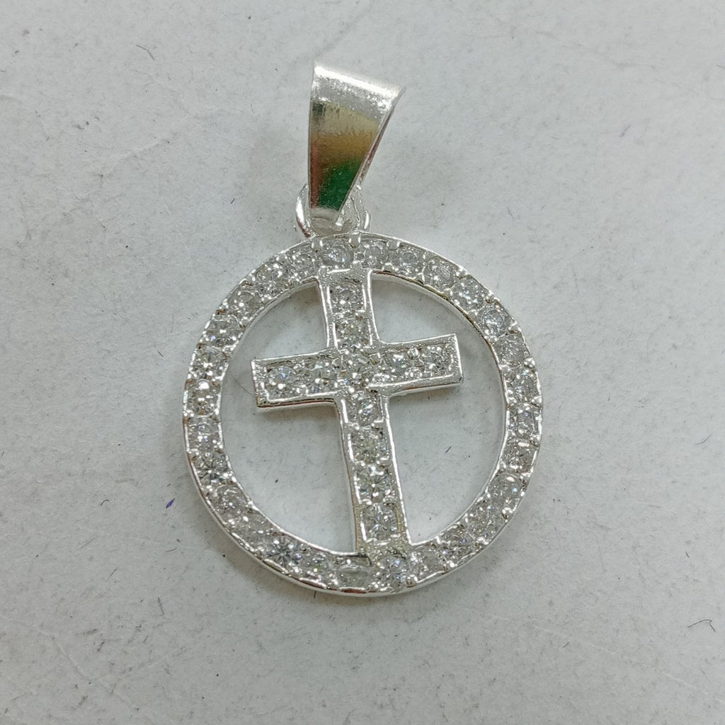 DIJE CRUZ C/CIRCONIAS PLATA .925 2.4 GR (NUEVO)