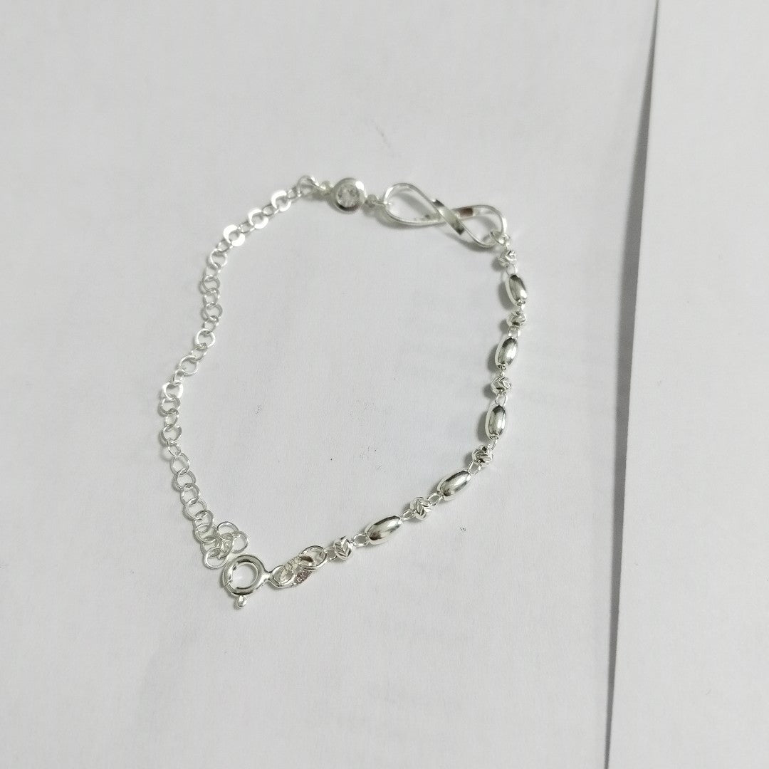 PULSERA TEJIDO ESPECIAL PLATA .925 18 CM 2.6 GR (NUEVO)