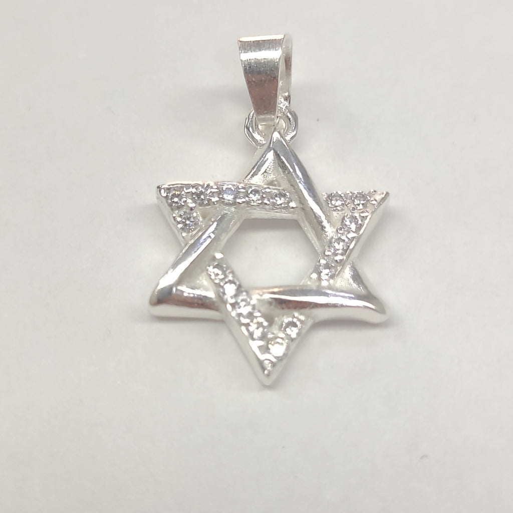 DIJE ESTRELLA DE DAVID C/CIRCONIAS PLATA .925 2.6 GR (NUEVO)