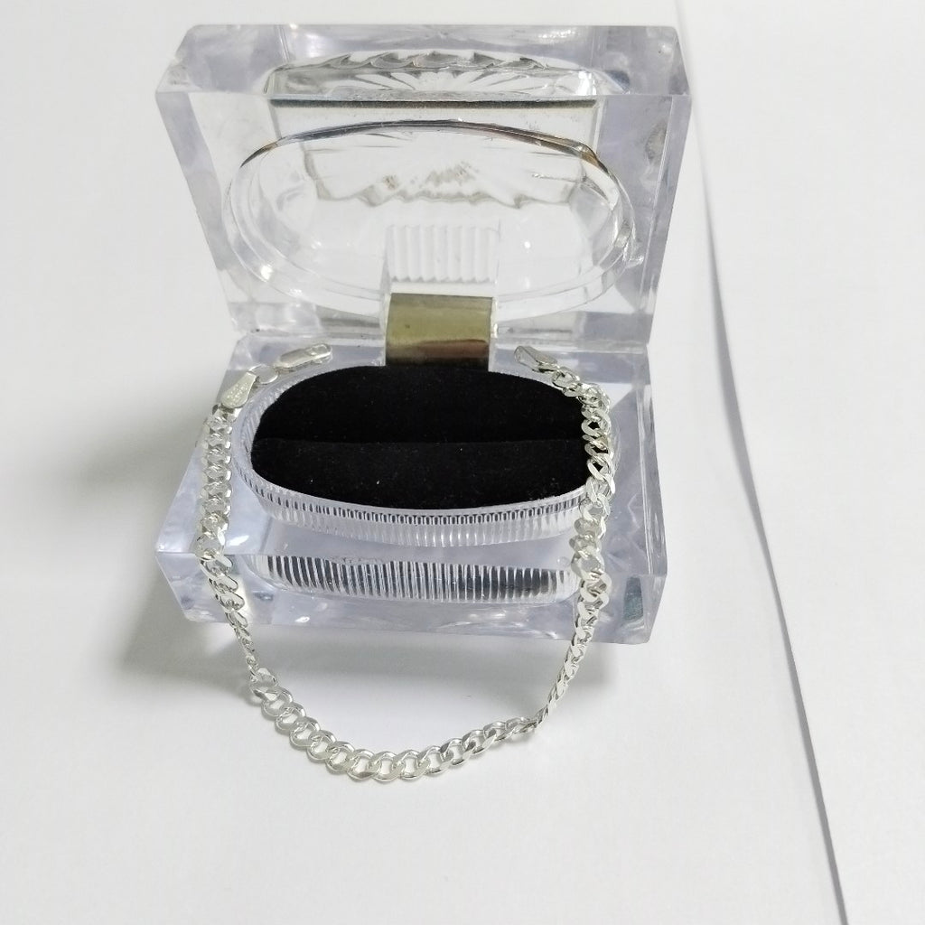 PULSERA TEJIDO BARBADA PLATA .925 16 CM 4.2 GR (NUEVO)