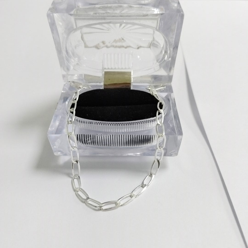 PULSERA TEJIDO ESLABONES PLATA .925 21 CM 4.1 GR (NUEVO)