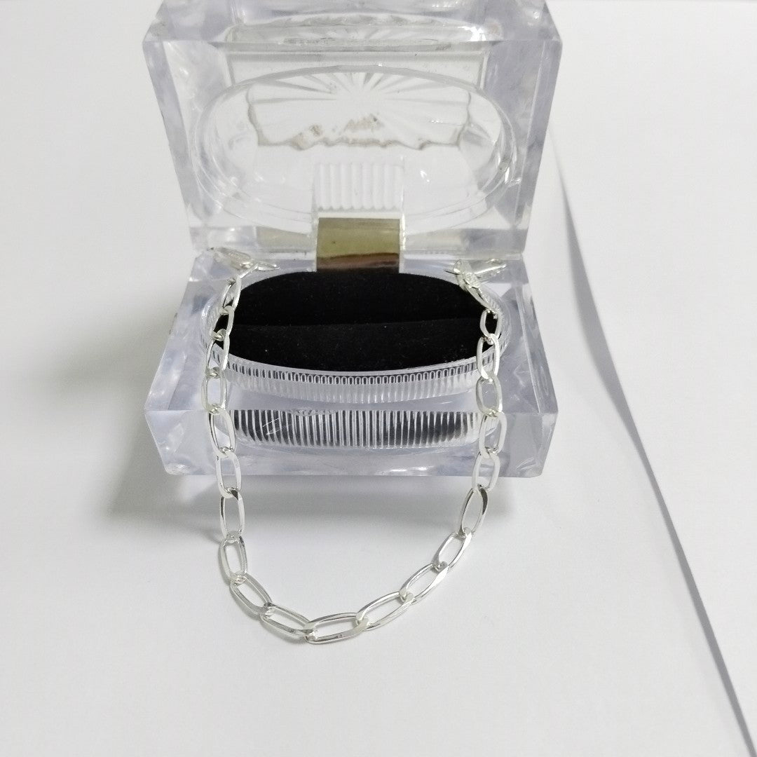 PULSERA TEJIDO ESLABONES PLATA .925 21 CM 4.1 GR (NUEVO)