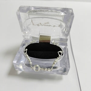 PULSERA TEJIDO LLAVE PLATA .925 18 CM 2.3 GR (NUEVO)