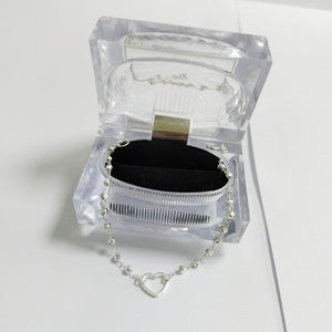 PULSERA TEJIDO CORAZON PLATA .925 18 CM 2 GR (NUEVO)