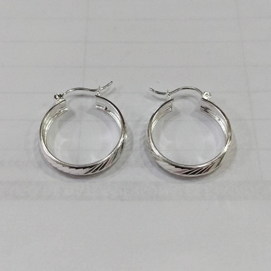 PAR ARRACADAS LABRADAS PLATA .925 2.2 GR (NUEVO)
