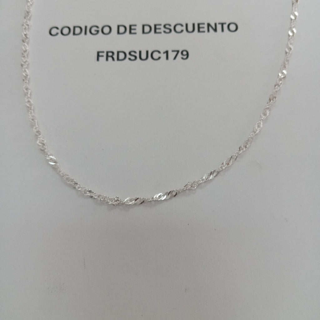 CADENA TEJIDO MEDIO TORZAL PLATA .925 55 CM 6.2 GR (NUEVO)