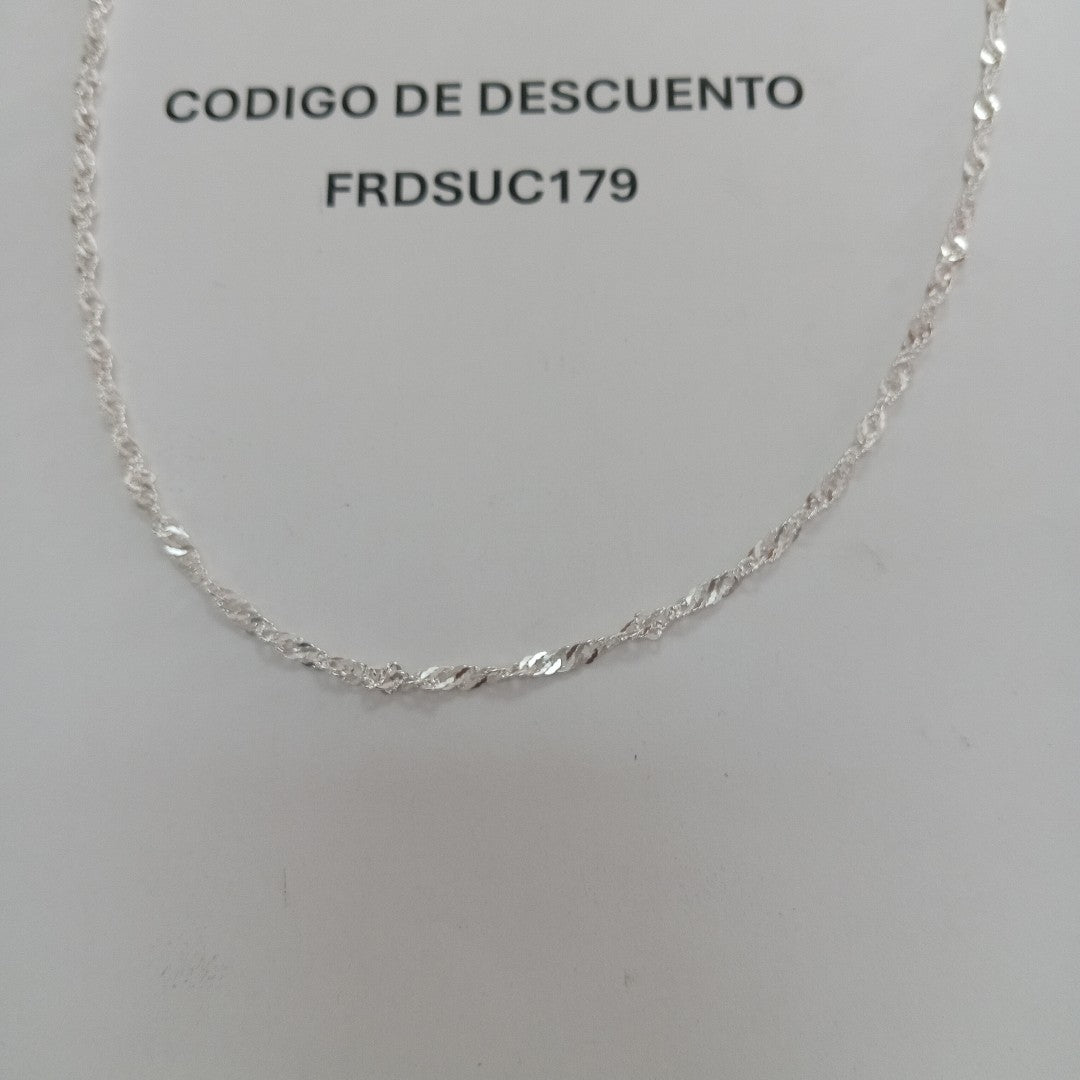 CADENA TEJIDO MEDIO TORZAL PLATA .925 55 CM 6.2 GR (NUEVO)