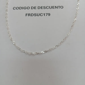CADENA TEJIDO MEDIO TORZAL PLATA .925 55 CM 6.2 GR (NUEVO)